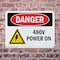 Signmission 480V Power On Danger Sign, Plastic, 10in W x 7in L, 2PK OS-2PACK-DS-P-710-L-2195 - alternate 2